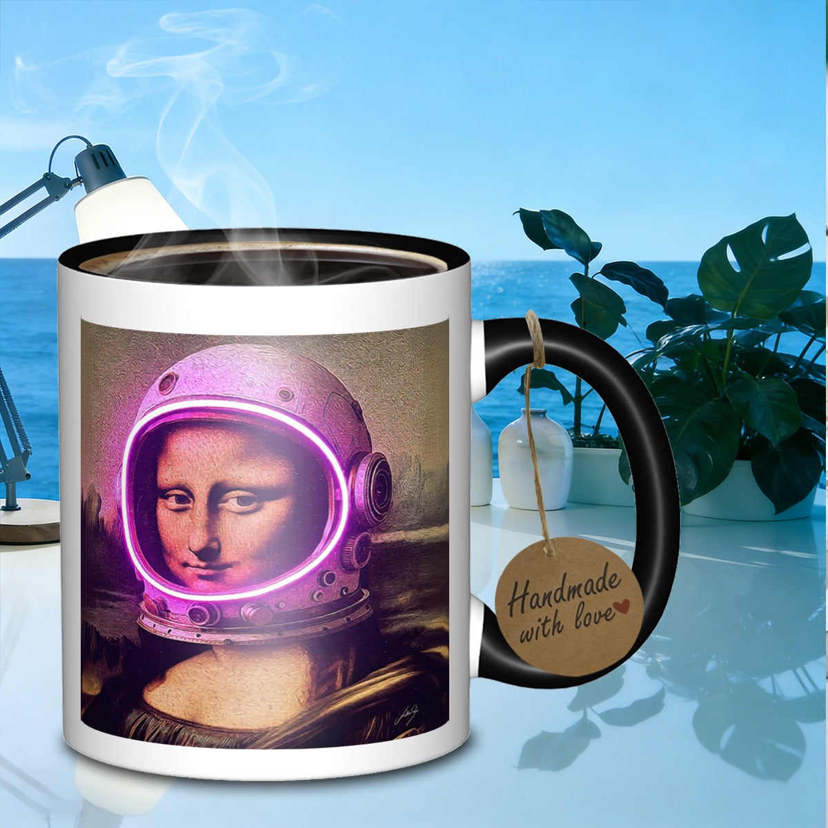 Tailorly Black Accent 11 oz Mug - astronaut portrait