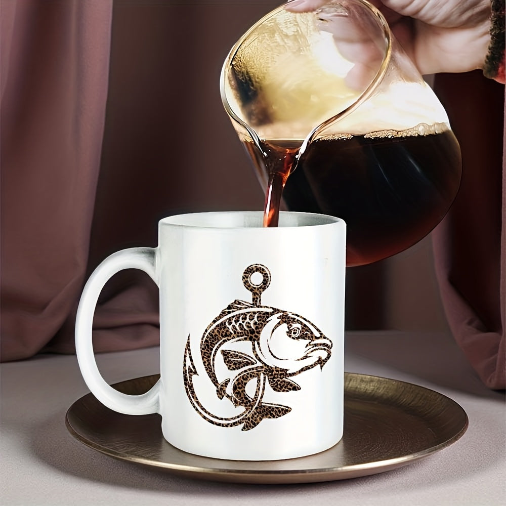 Tailorly White Ceramic 11 oz Mug - funny christmas nautical fish