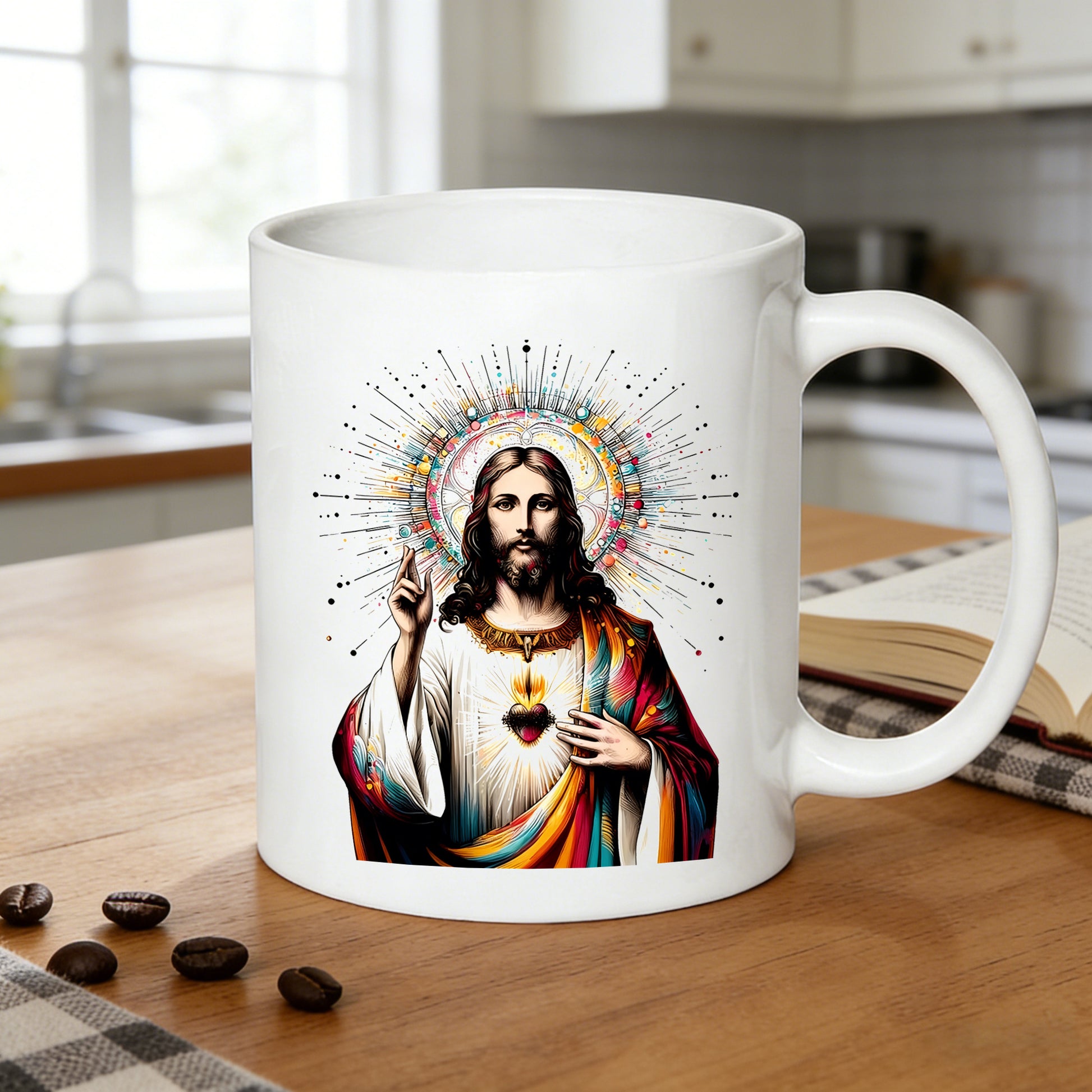 Tailorly White Ceramic 11 oz Mug - icon jesus print