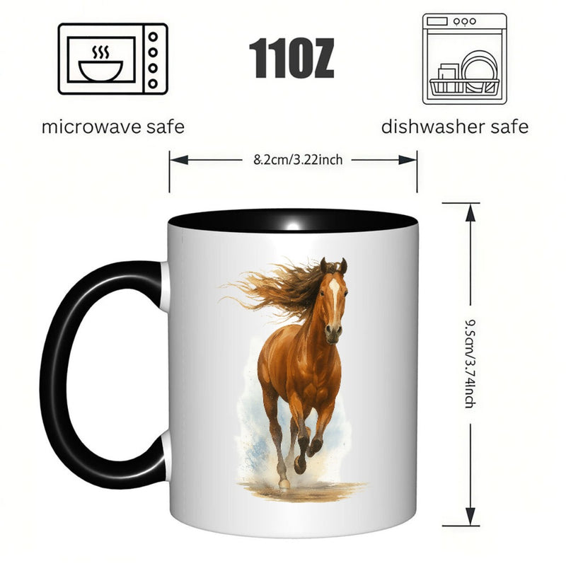 Tailorly Black Accent 11 oz Mug - 11 running water cup reusable ceramic mug multifunctional in colors ideal for christmas halloween graduation gifts