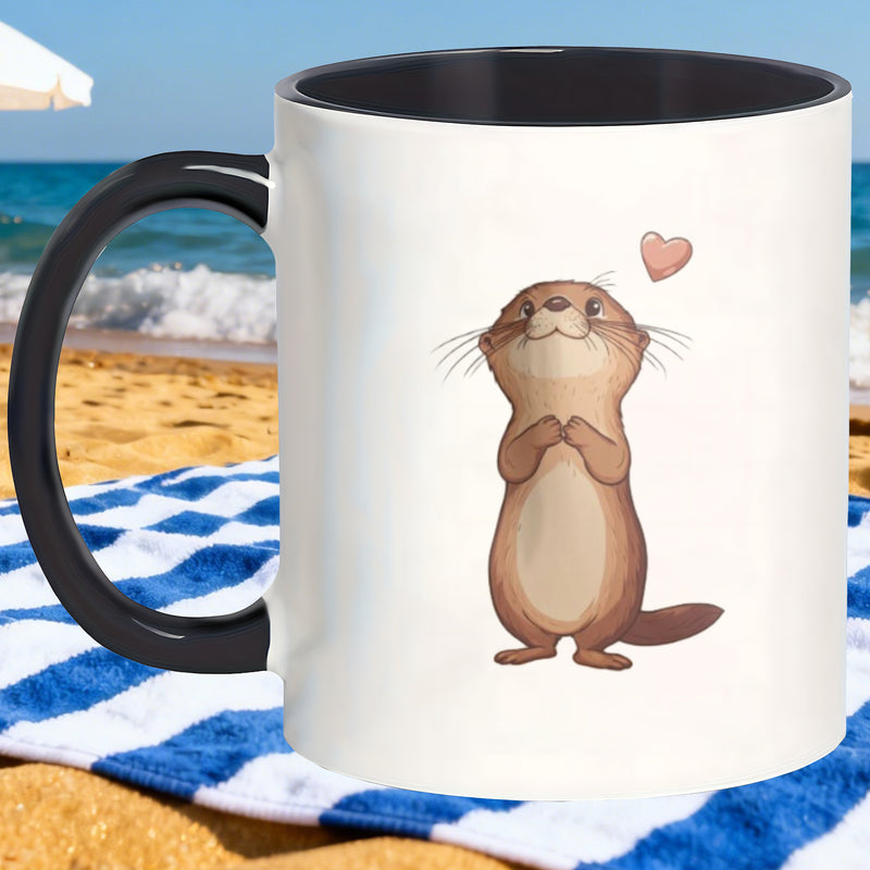 Tailorly Black Accent 11 oz Mug - durable porcelain insulated mugs featuring adorable ideal for coffee and perfect as gifts for friends or anniversary