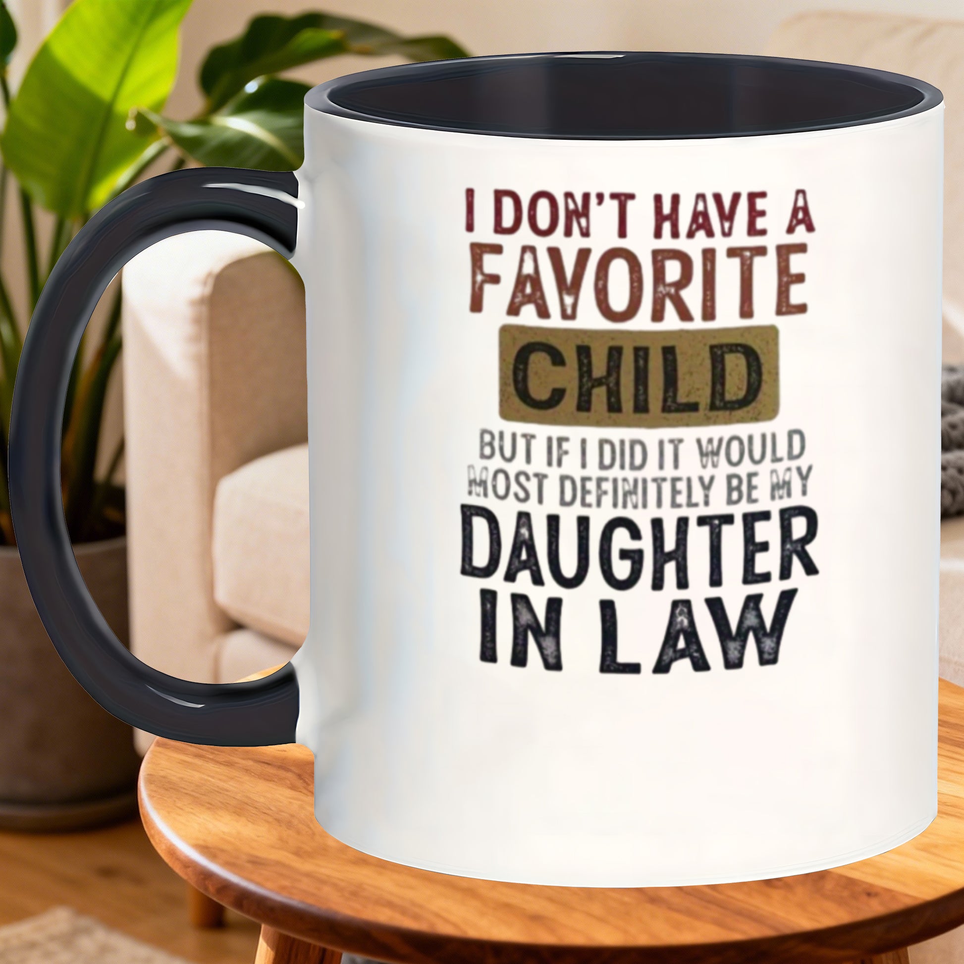 Tailorly Black Accent 11 oz Mug - funny my mug with lid suitable for for wives in law hand wash only novelty cup for christmas valentine day