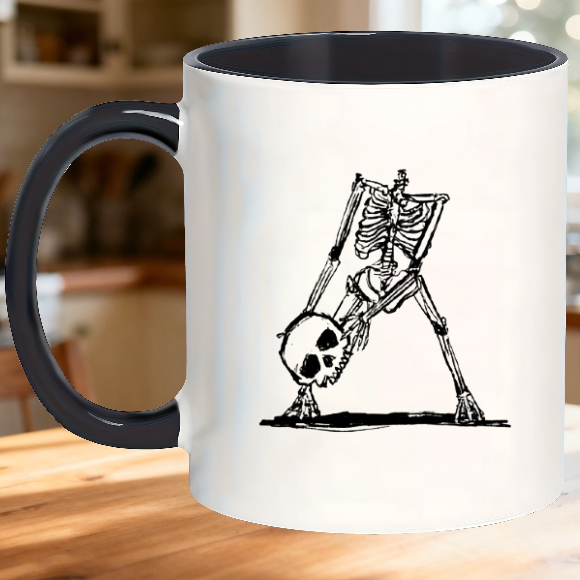 Tailorly Black Accent 11 oz Mug - spooky stretch design
