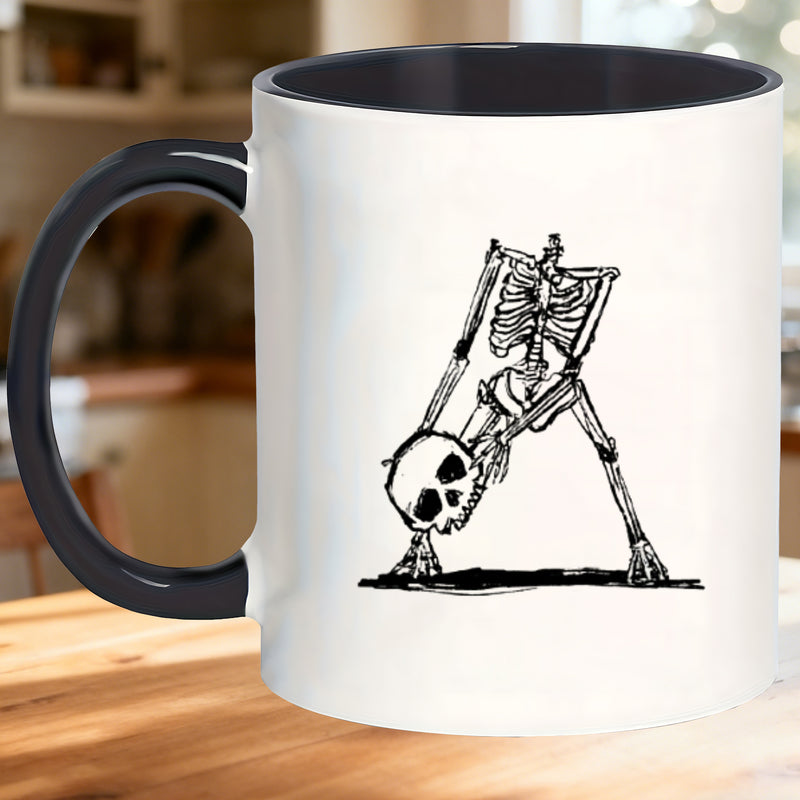 Tailorly Black Accent 11 oz Mug - spooky stretch design