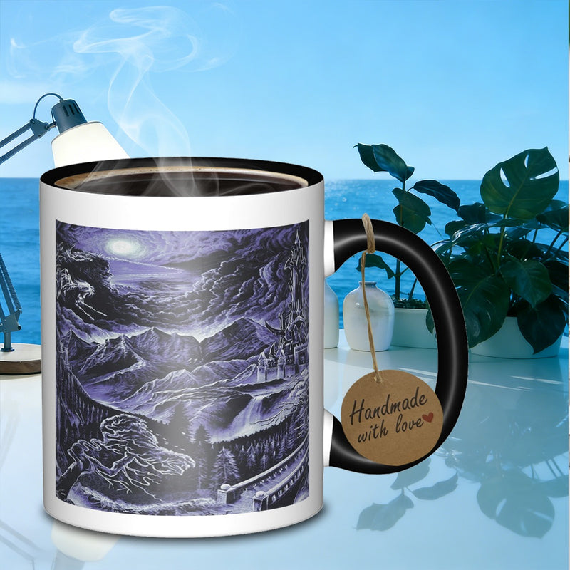 Tailorly Black Accent 11 oz Mug - a beautiful castle scenery