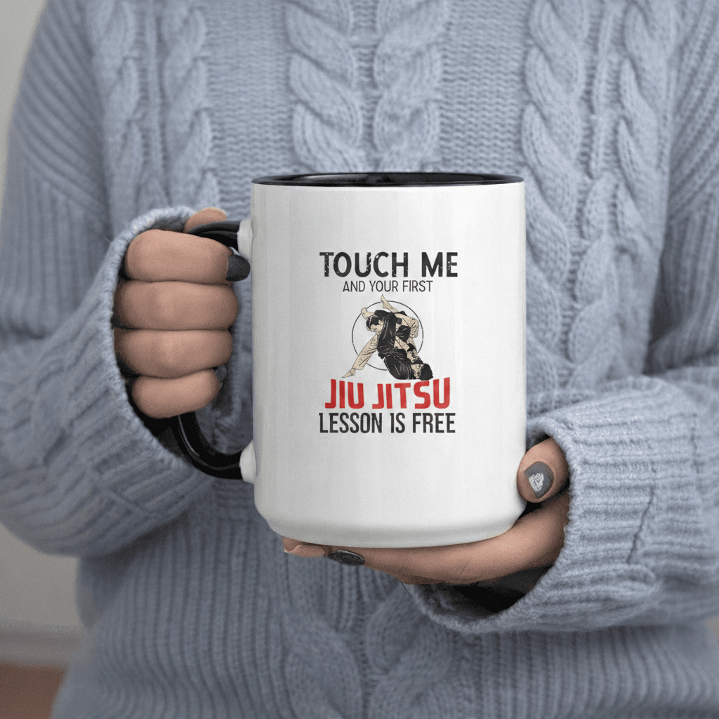 Tailorly Black Accent 11 oz Mug - And Your First Lesson Is Free text