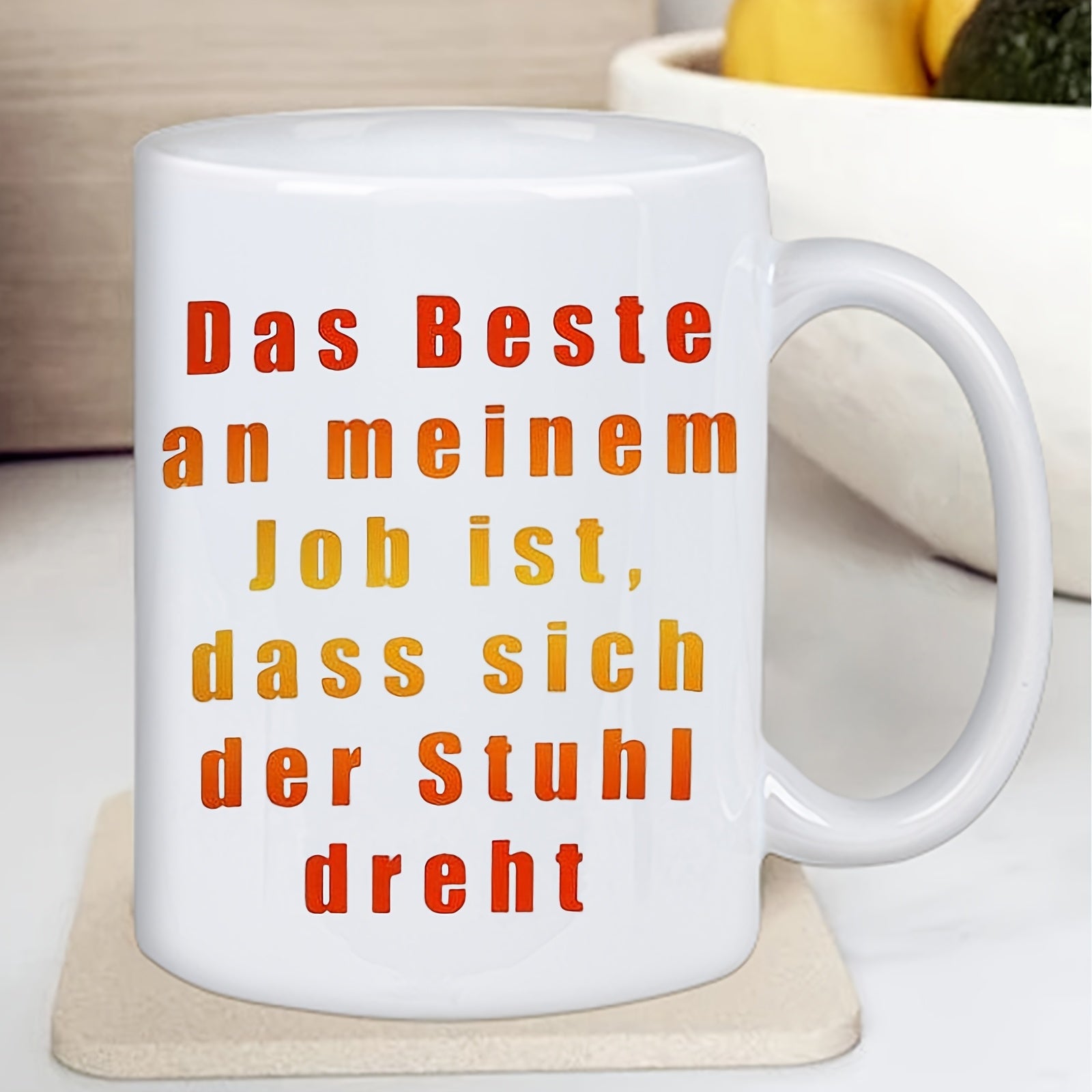 Tailorly White Ceramic 11 oz Mug - quote "is that i get to turn the chair"