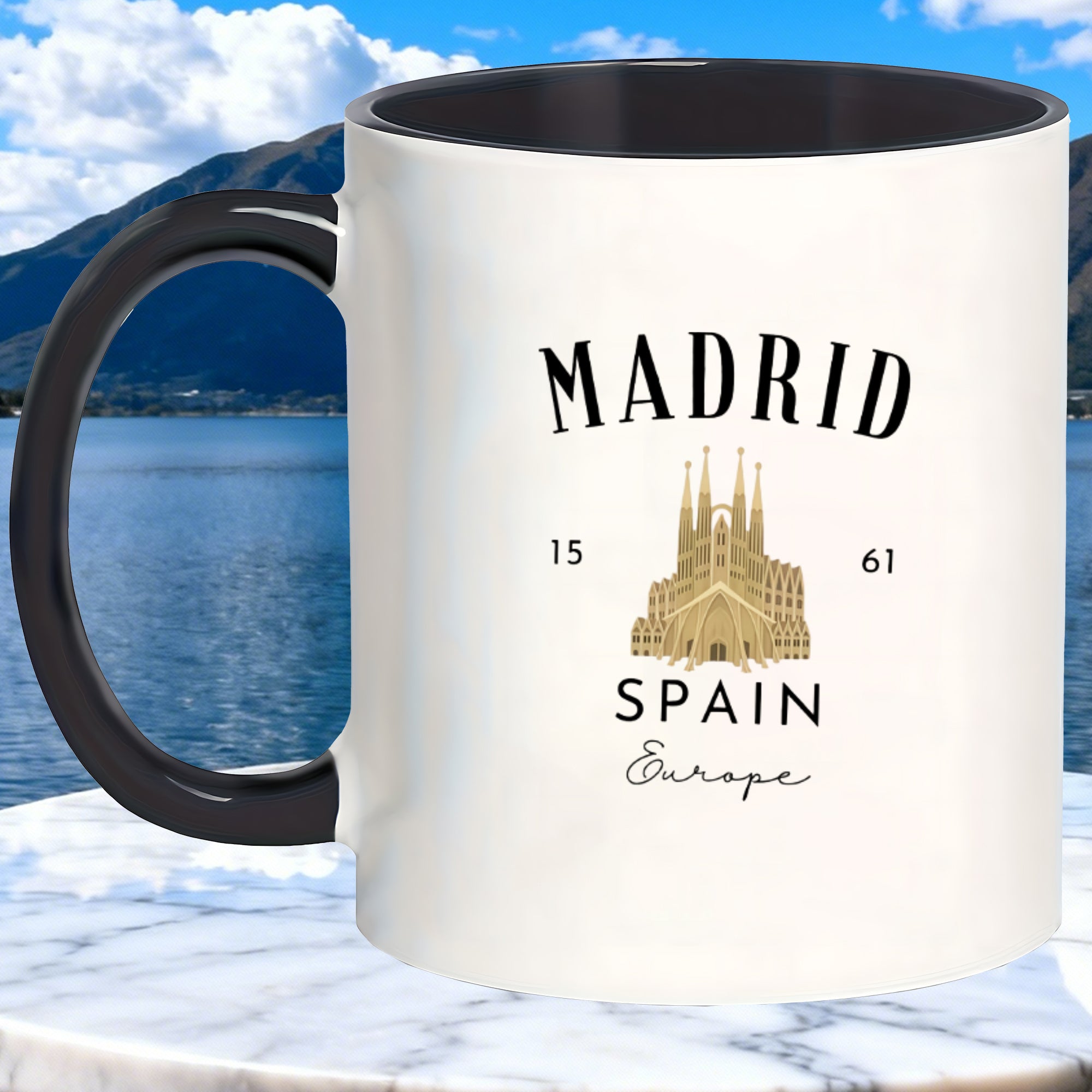 Tailorly Black Accent 11 oz Mug - madrid architecture