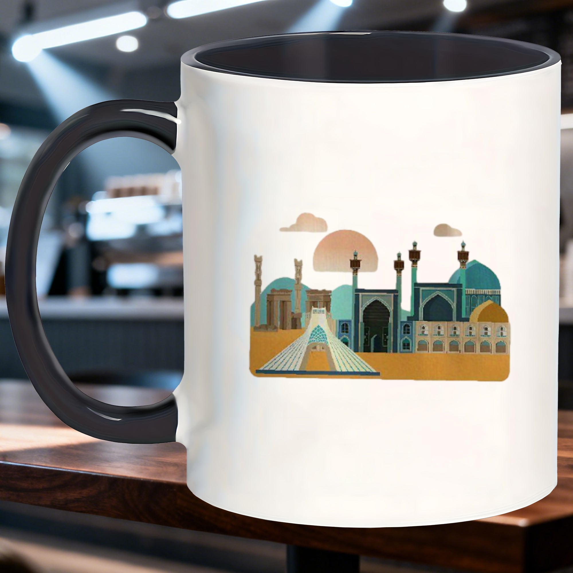 Tailorly Black Accent 11 oz Mug - glazed print