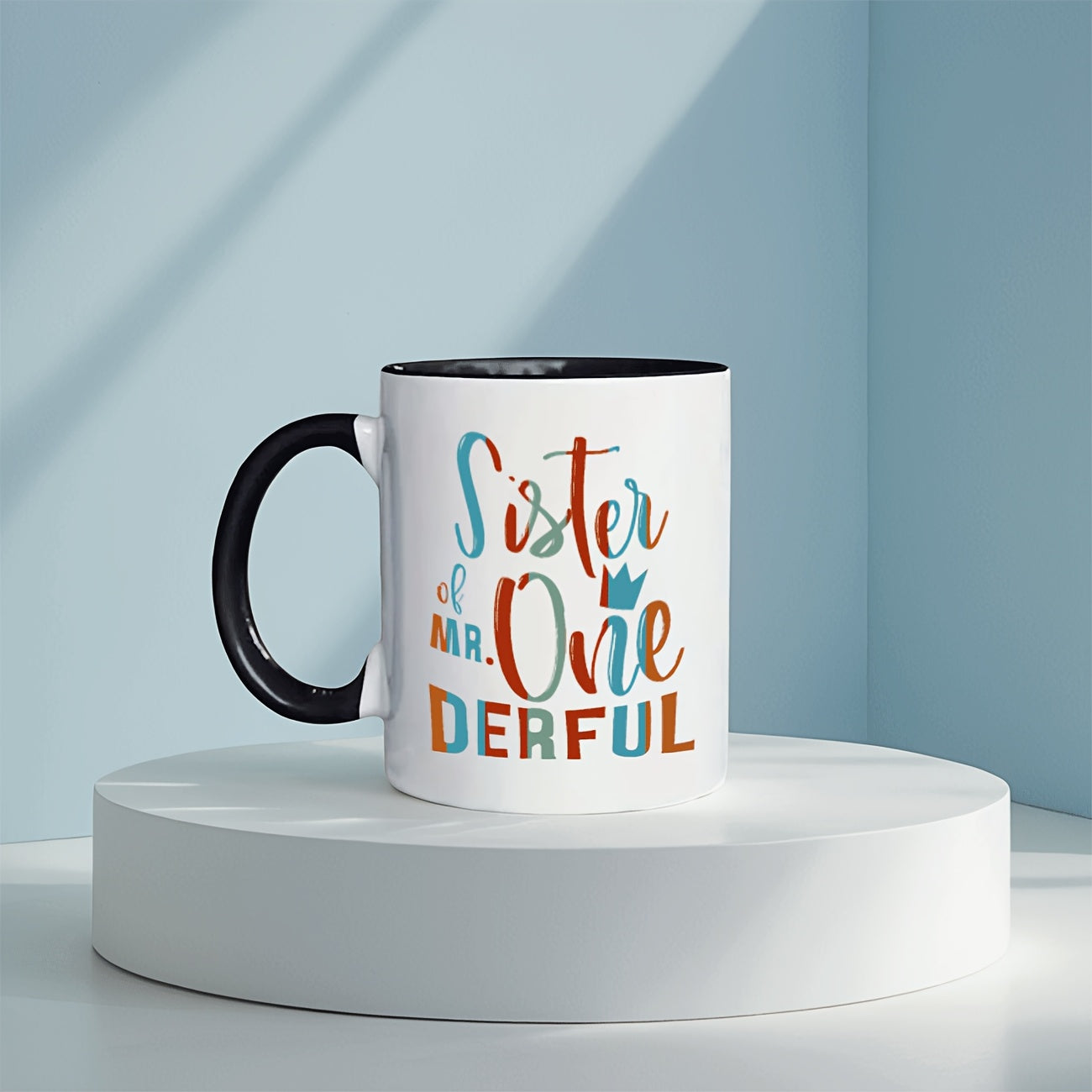 Tailorly Black Accent 11 oz Mug - mr funny mug with sister design