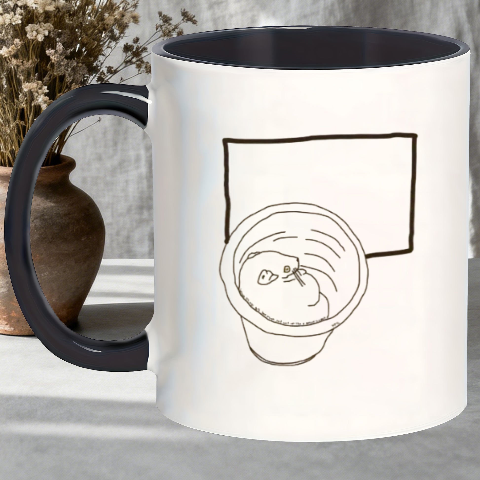 Tailorly Black Accent 11 oz Mug - classic embossed mugs that stains and ideal for holiday cider and juice_408150f2b2534155ba0cab27ab909ebd
