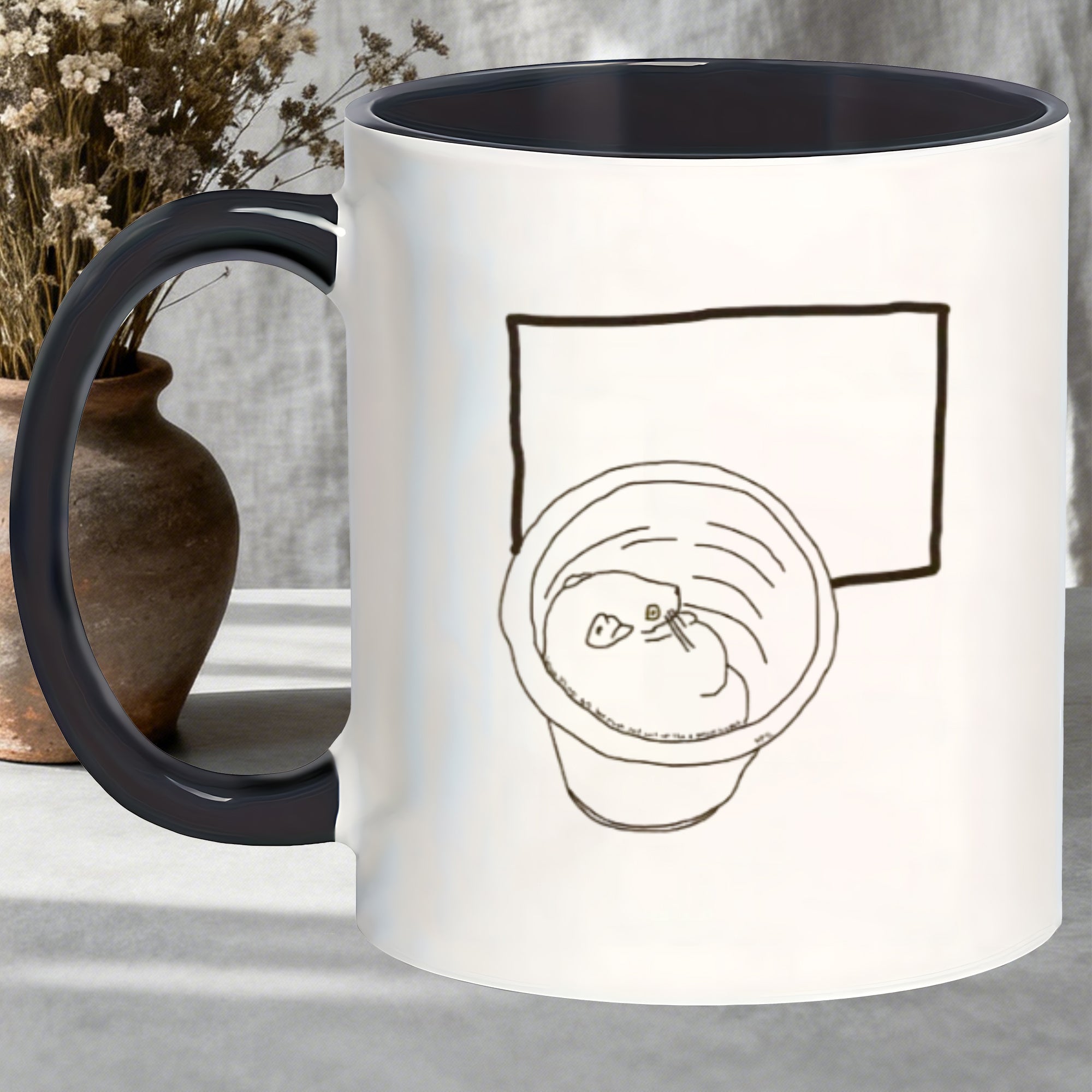 Tailorly Black Accent 11 oz Mug - classic embossed mugs that stains and ideal for holiday cider and juice_408150f2b2534155ba0cab27ab909ebd