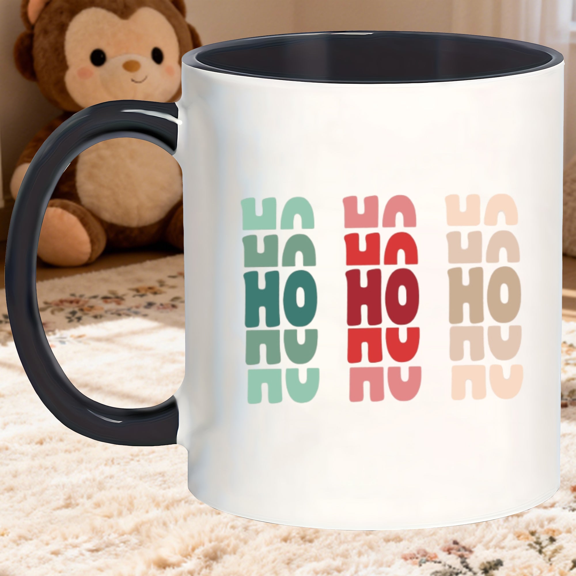Tailorly Black Accent 11 oz Mug - multipurpose fun gift non slip heat christmas mugs ideal for birthday ceramic round shape lid hand wash