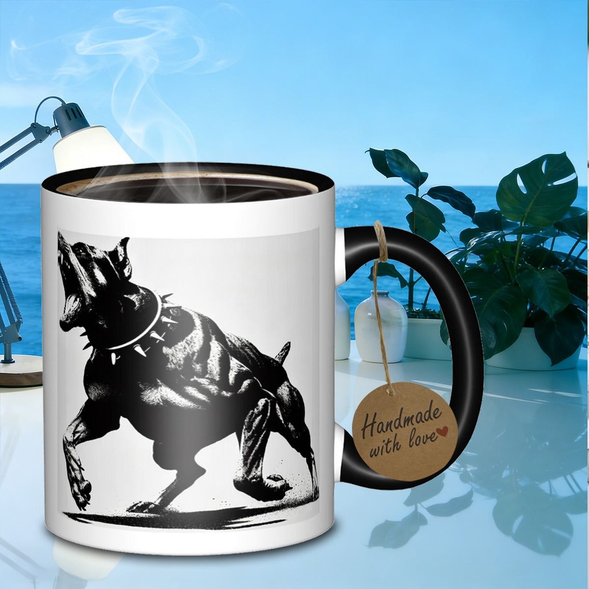 Tailorly Black Accent 11 oz Mug - canine animal