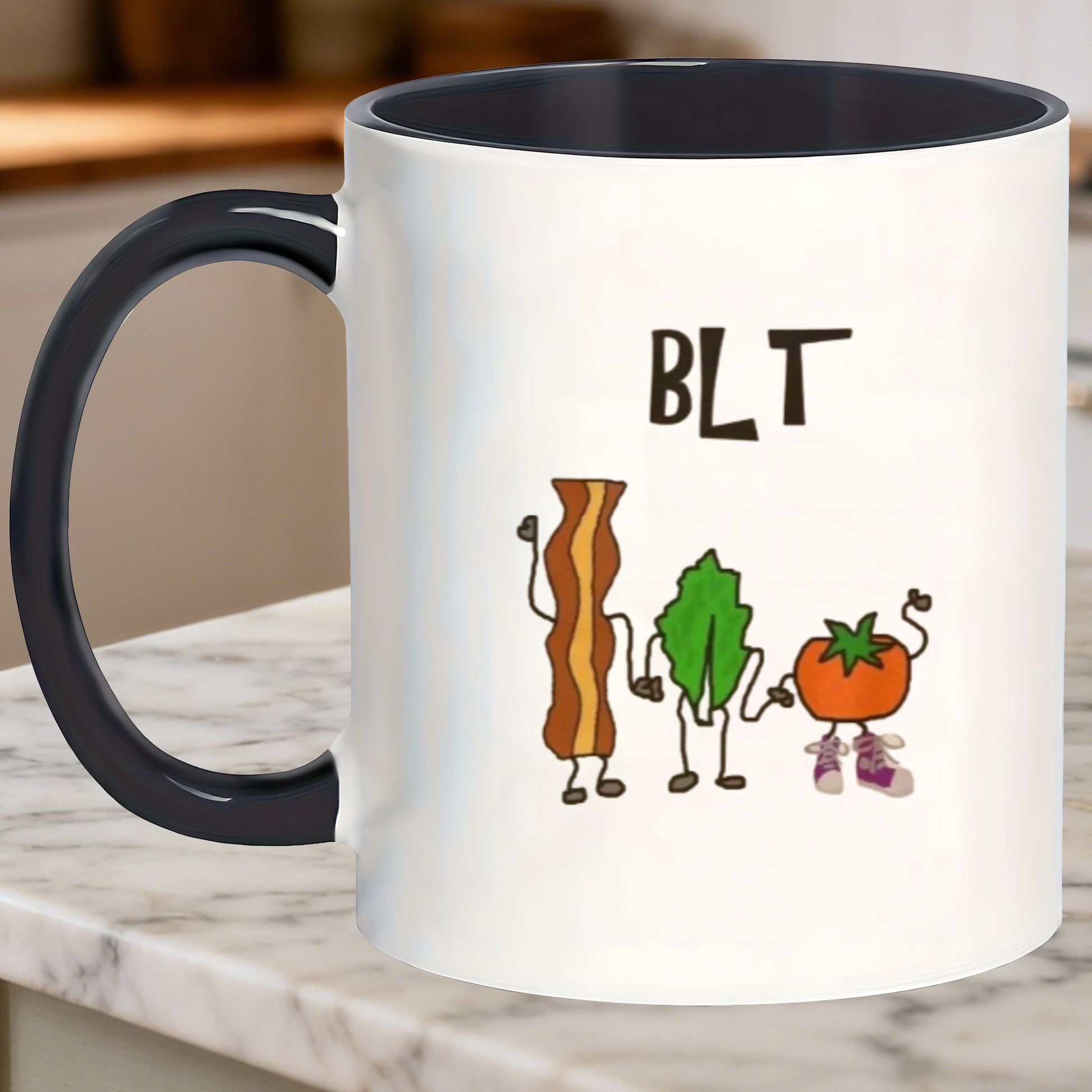 Tailorly Black Accent 11 oz Mug - humorous cartoon characters