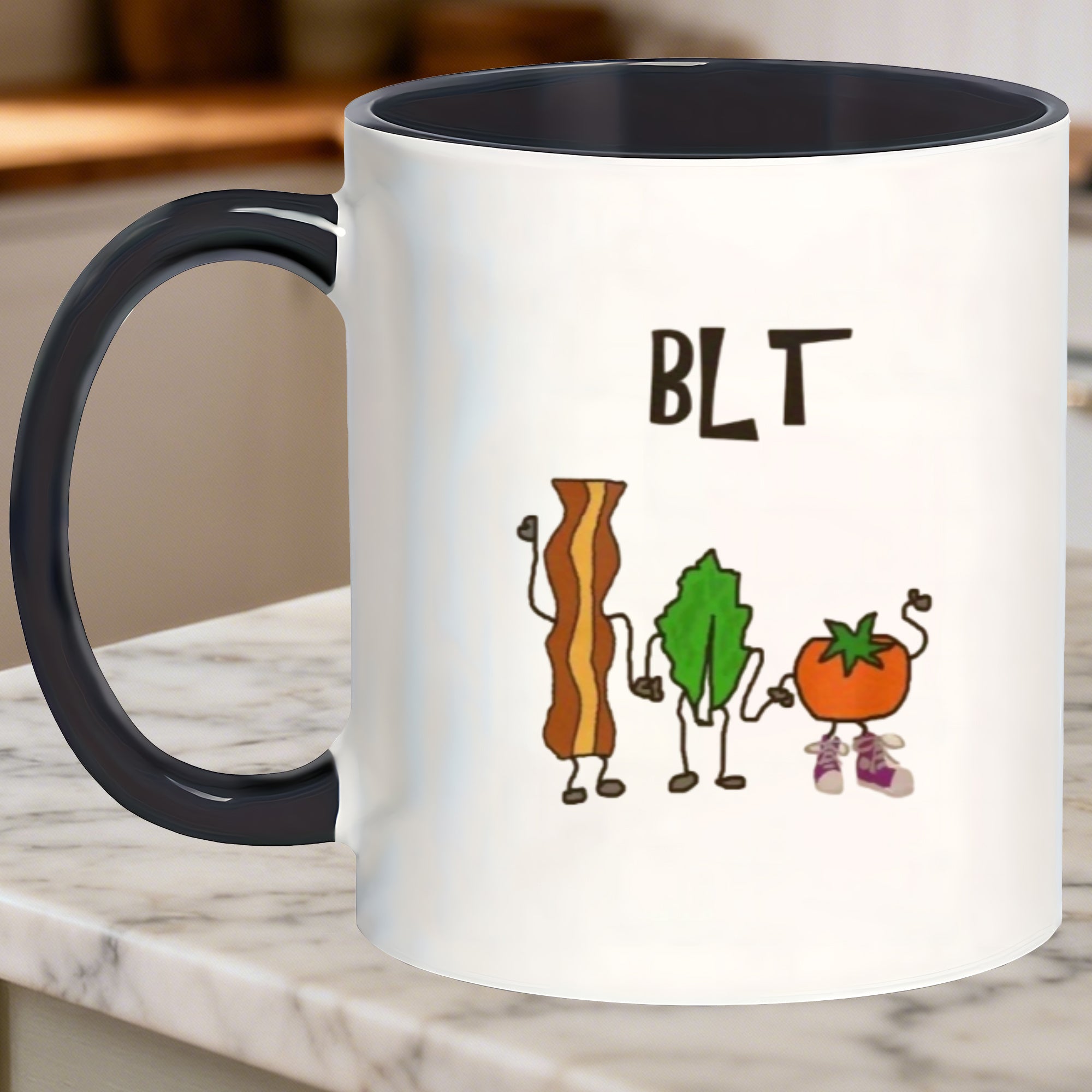Tailorly Black Accent 11 oz Mug - humorous cartoon characters