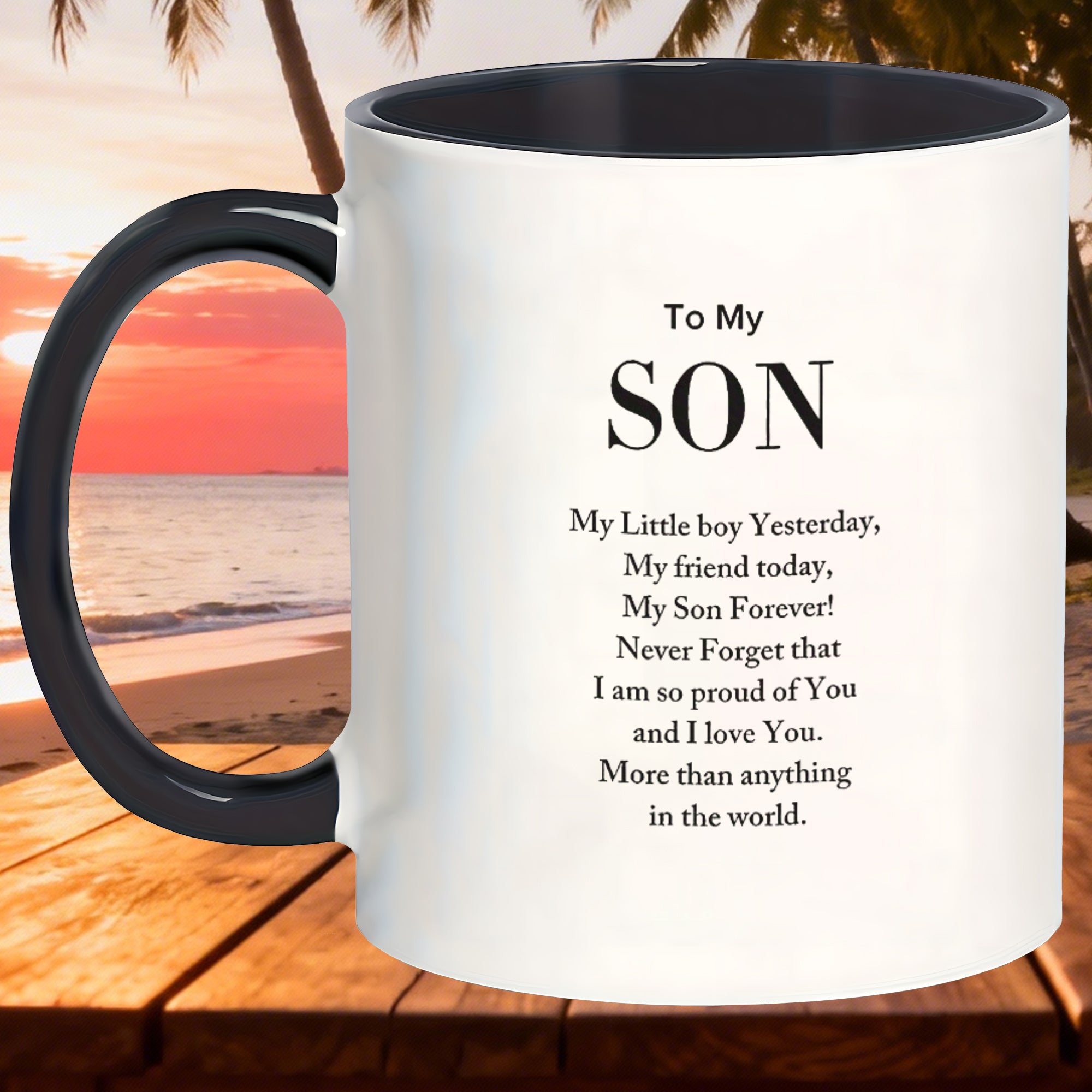 Tailorly Black Accent 11 oz Mug - whimsical charm today my son