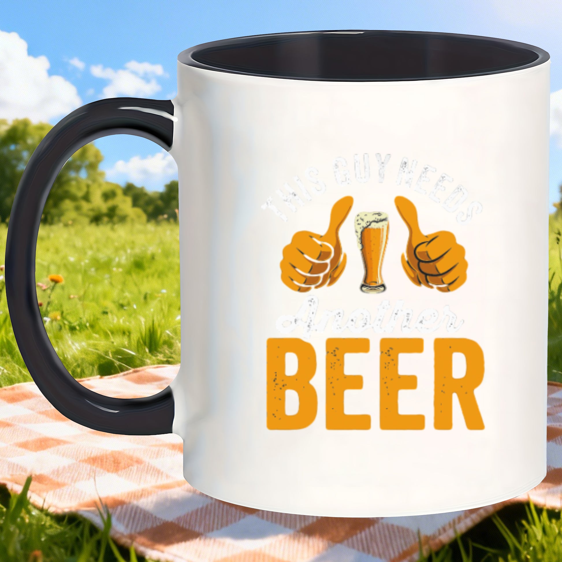Tailorly Black Accent 11 oz Mug - multipurpose fun gift non slip heat tea beer mugs birthday christmas thanksgiving gift for
