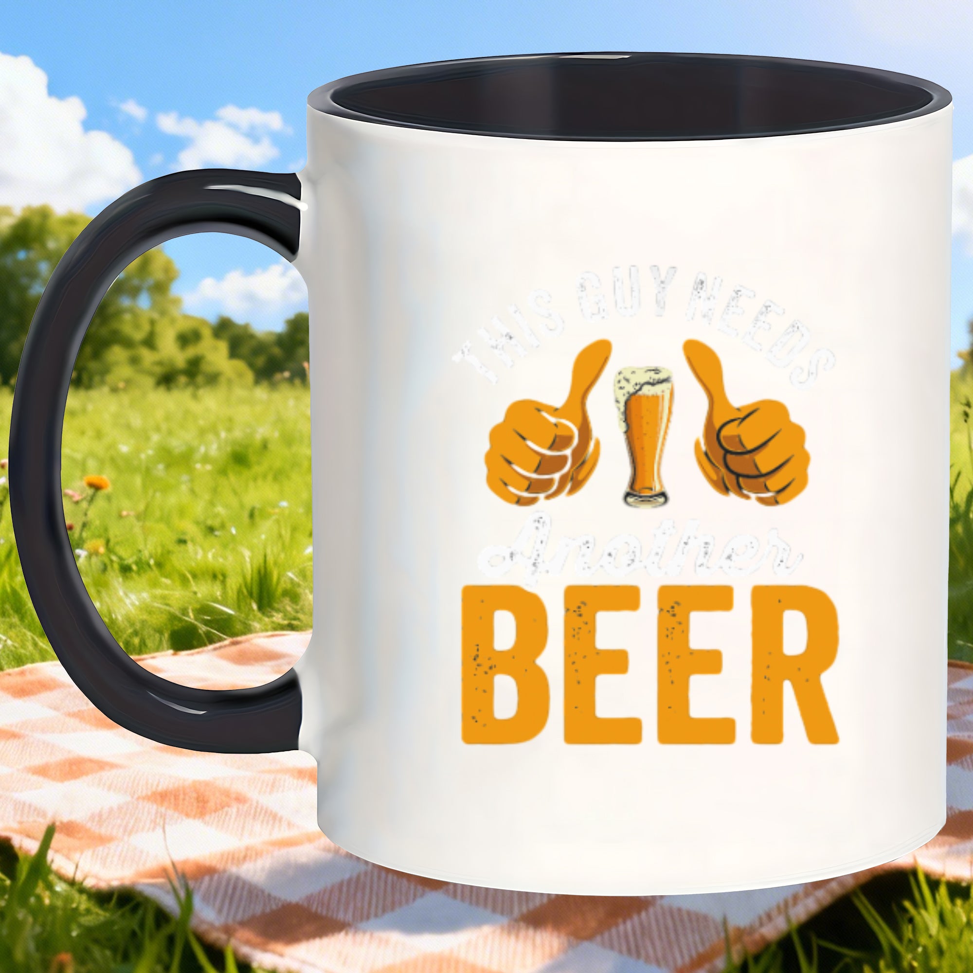 Tailorly Black Accent 11 oz Mug - multipurpose fun gift non slip heat tea beer mugs birthday christmas thanksgiving gift for