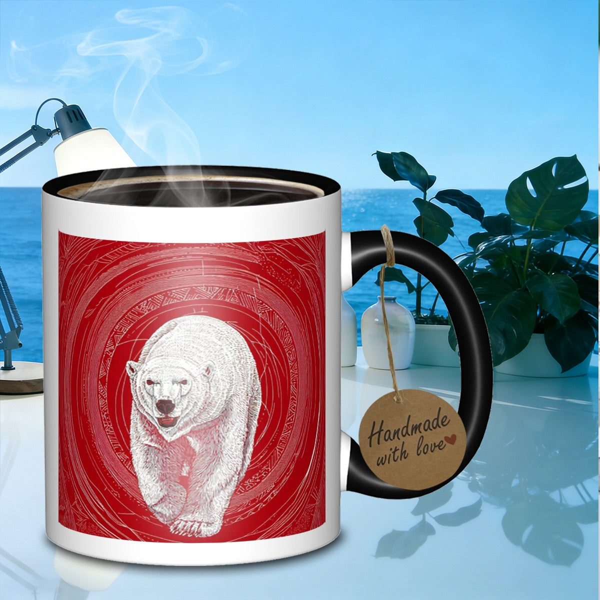 Tailorly Black Accent 11 oz Mug - polar bear