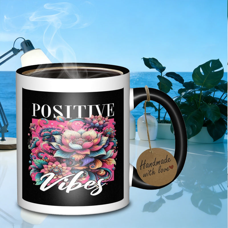 Tailorly Black Accent 11 oz Mug - positive florals