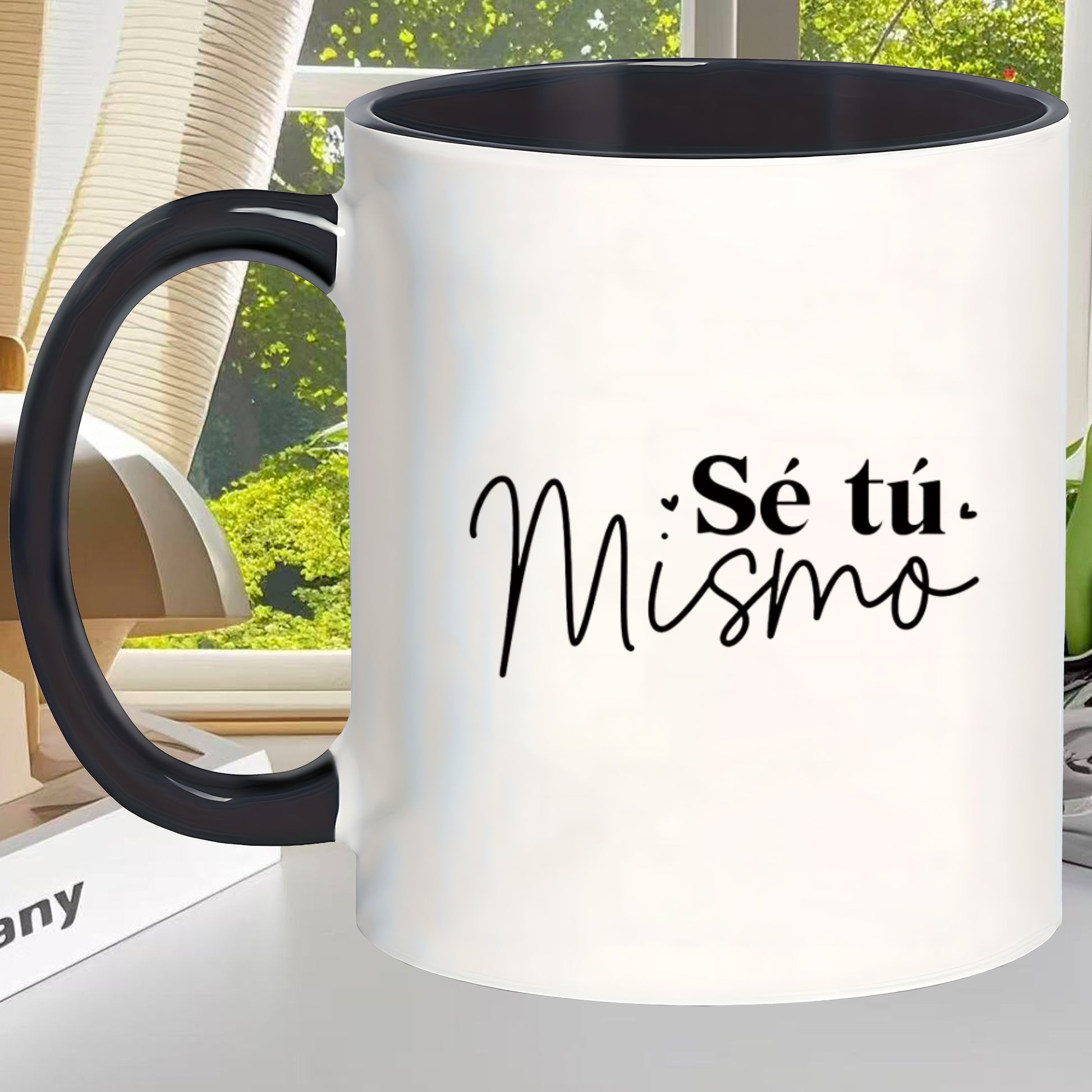 Tailorly Black Accent 11 oz Mug - home decor minimalist matte dishwasher safe daily mismo mugs for christmas thanksgiving valentines kitchen