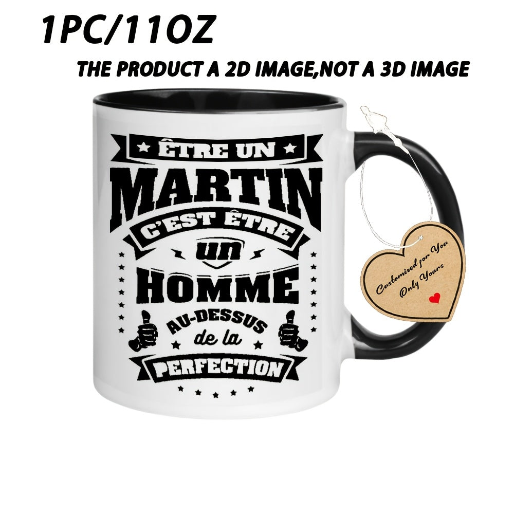 Tailorly Black Accent 11 oz Mug - 1pc Homme Ceramic Coffee Mug for Restaurant and Business Ideal Gift for Gifts for Women Mens Gifts