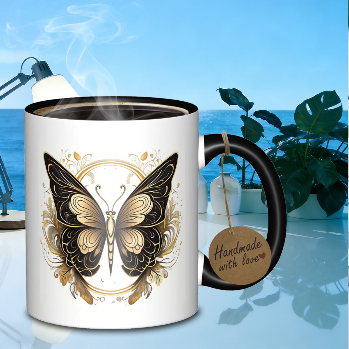 Tailorly Black Accent 11 oz Mug - decorative on a high quality melamine mug for the _0a7d3fb41cc64717b079b28acd03a517