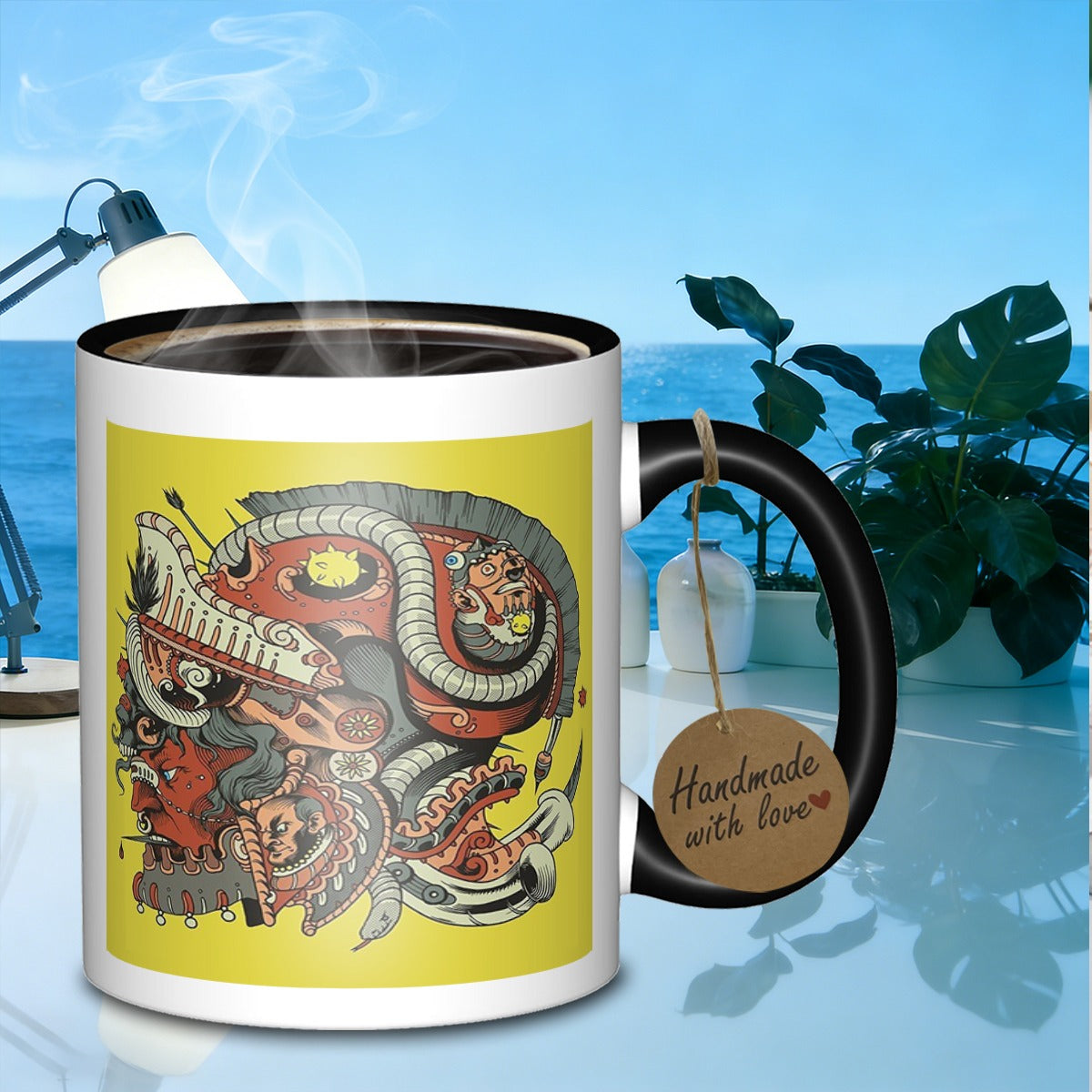 Tailorly Black Accent 11 oz Mug - complex face profile