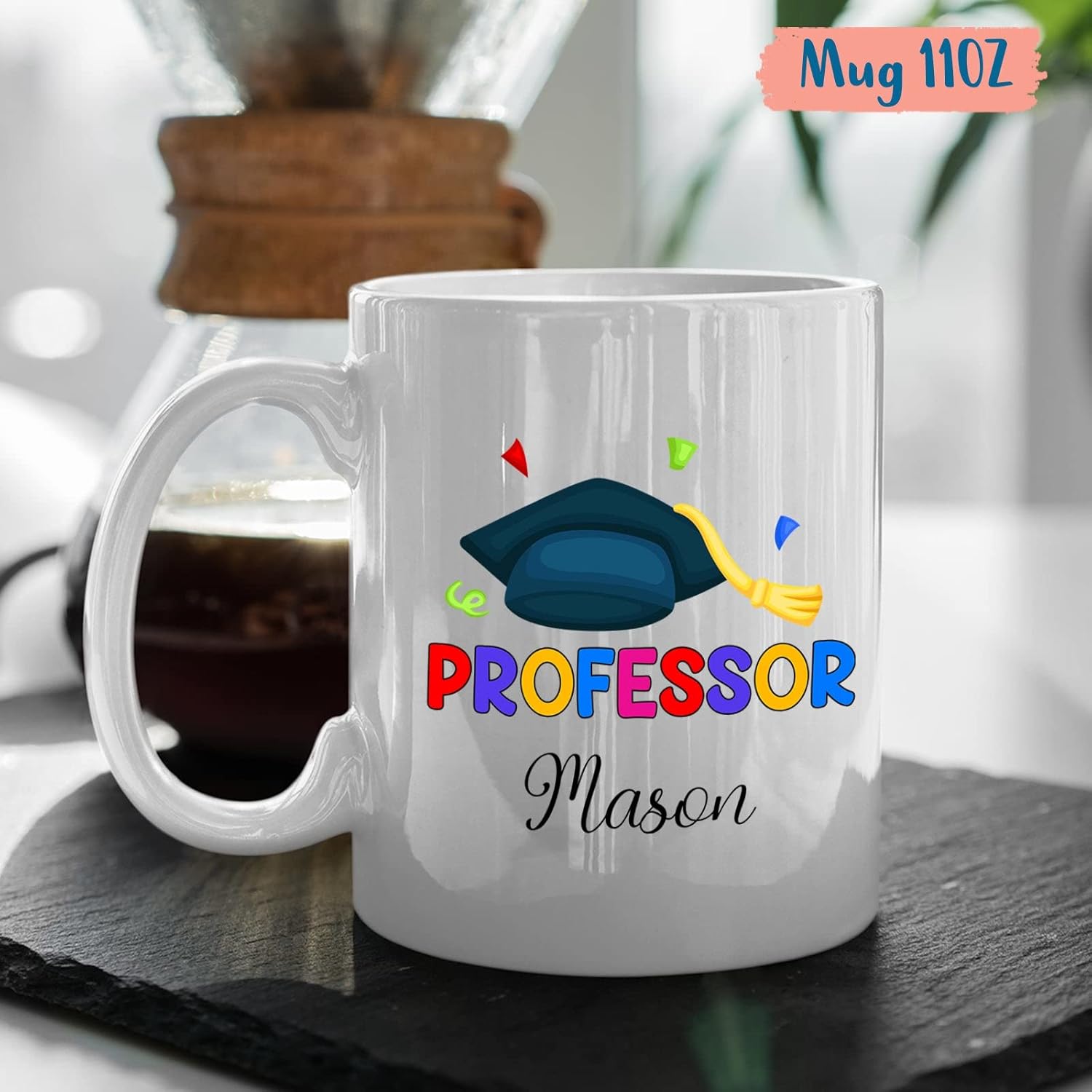 Tailorly White Ceramic 11 oz Mug - 1pc hand wash only office home or golf outingsprofessor graduation gifts professor cup professor coffee mugs for