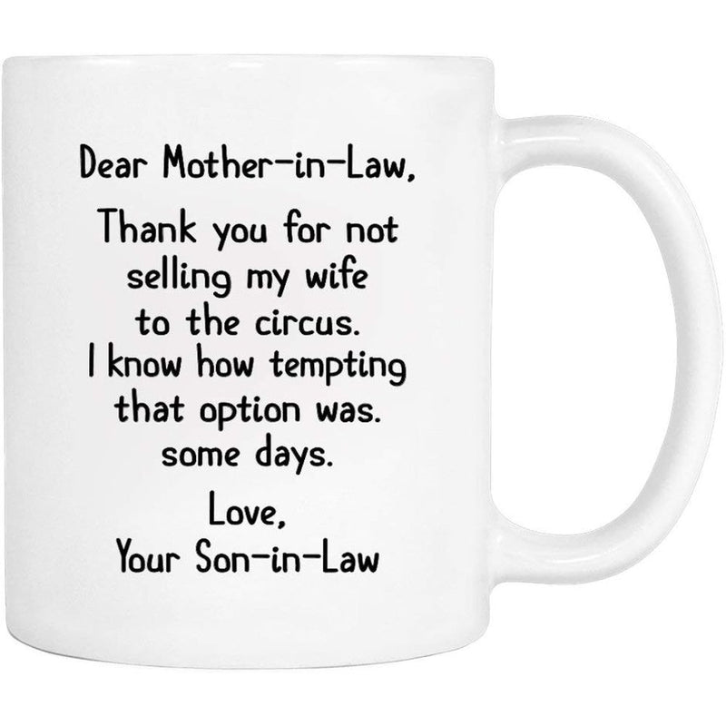 Tailorly White Ceramic 11 oz Mug - thank you for not selling my wife