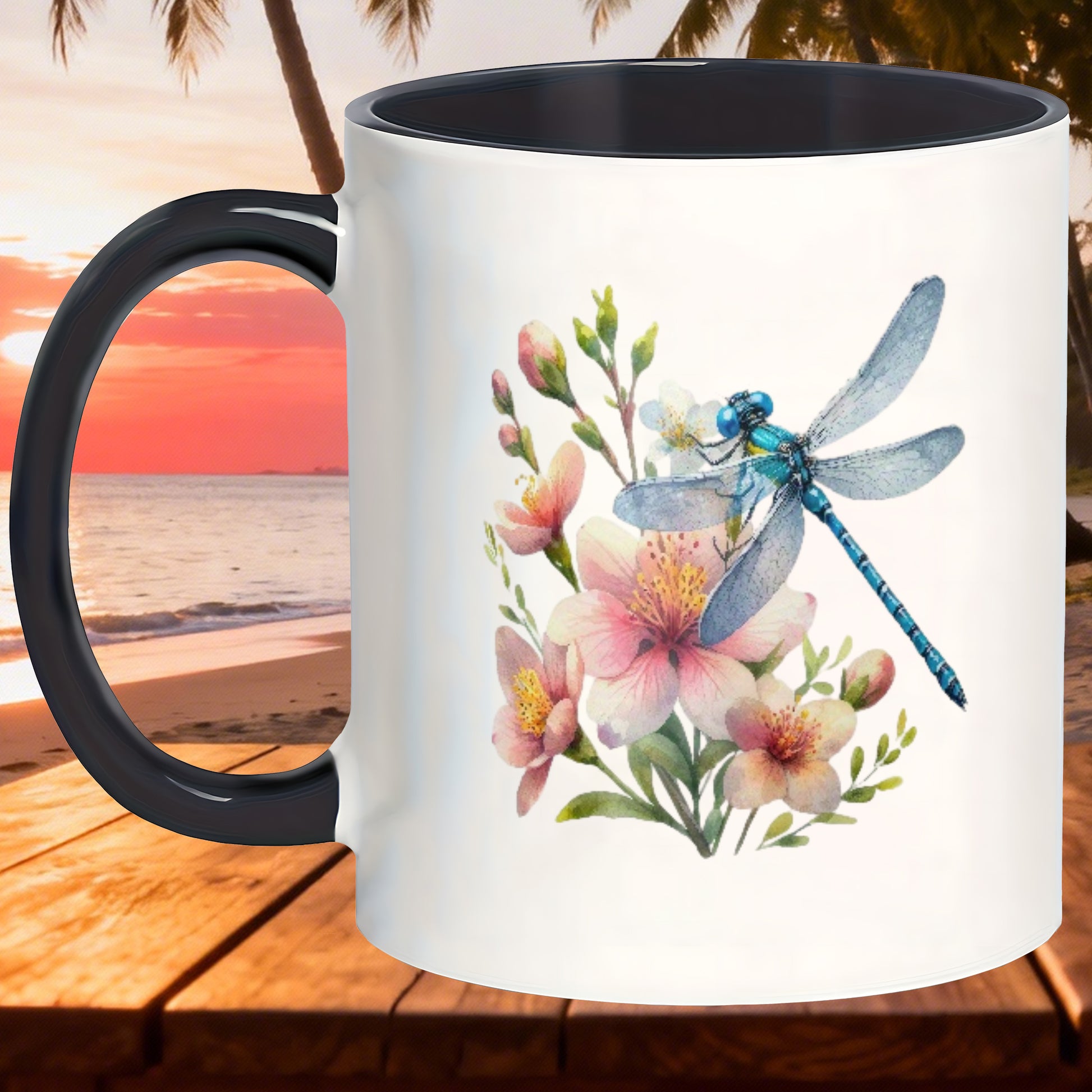 Tailorly Black Accent 11 oz Mug - sturdy mugs for hot and cold beverages featuring a and pink an ideal present for fathers husbands or