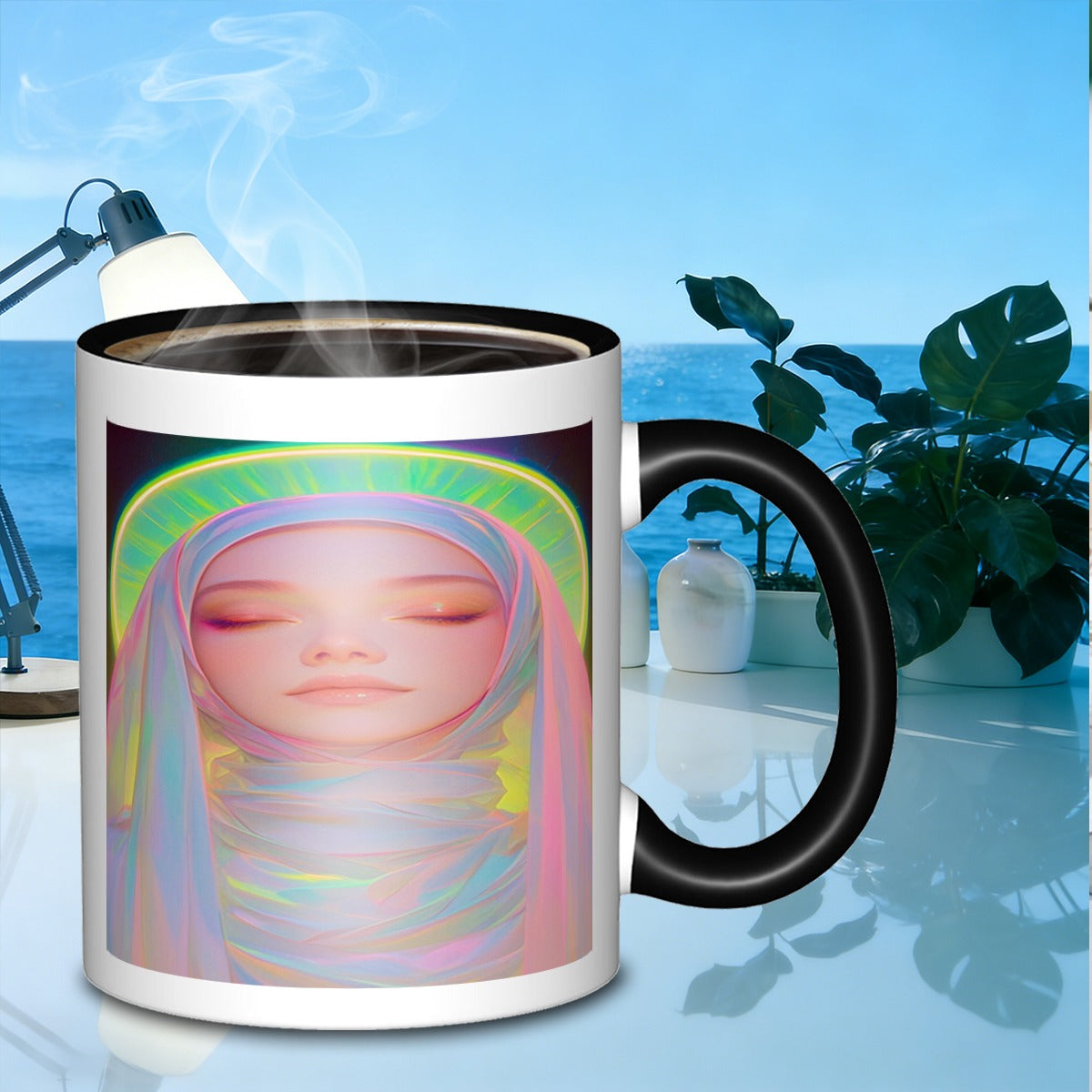 Tailorly Black Accent 11 oz Mug - ethereal womandurable home mug galaxy tumbler enamel suitable for daily work outdoor picnics and other occasions