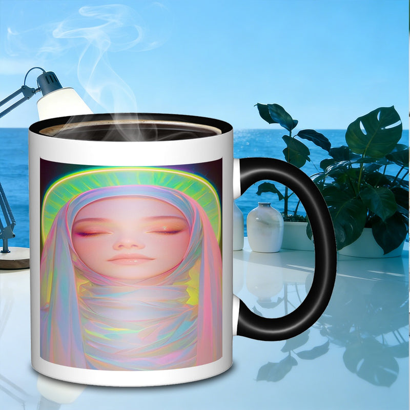 Tailorly Black Accent 11 oz Mug - ethereal womandurable home mug galaxy tumbler enamel suitable for daily work outdoor picnics and other occasions