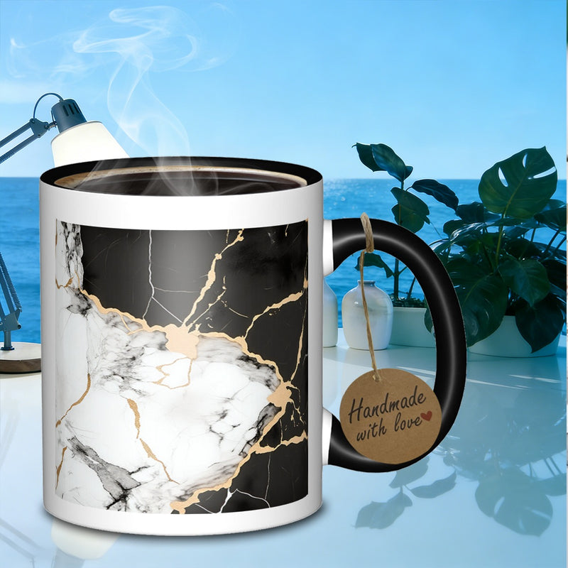 Tailorly Black Accent 11 oz Mug - texturemodern drinkware galaxy