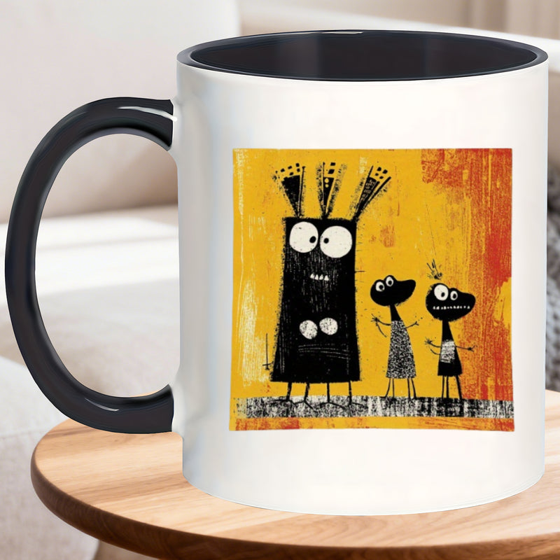 Tailorly Black Accent 11 oz Mug - abstract creature
