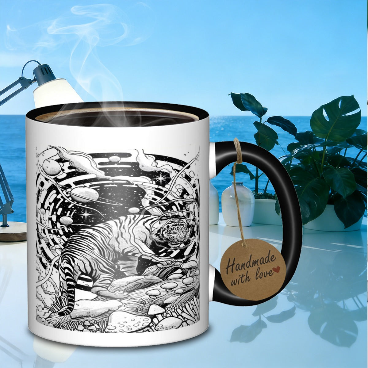 Tailorly Black Accent 11 oz Mug - maze design