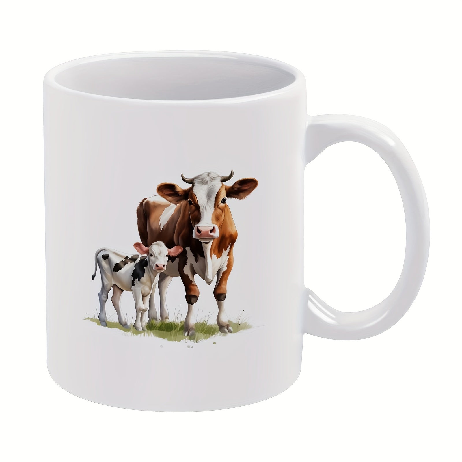 Tailorly White Ceramic 11 oz Mug - comic cows