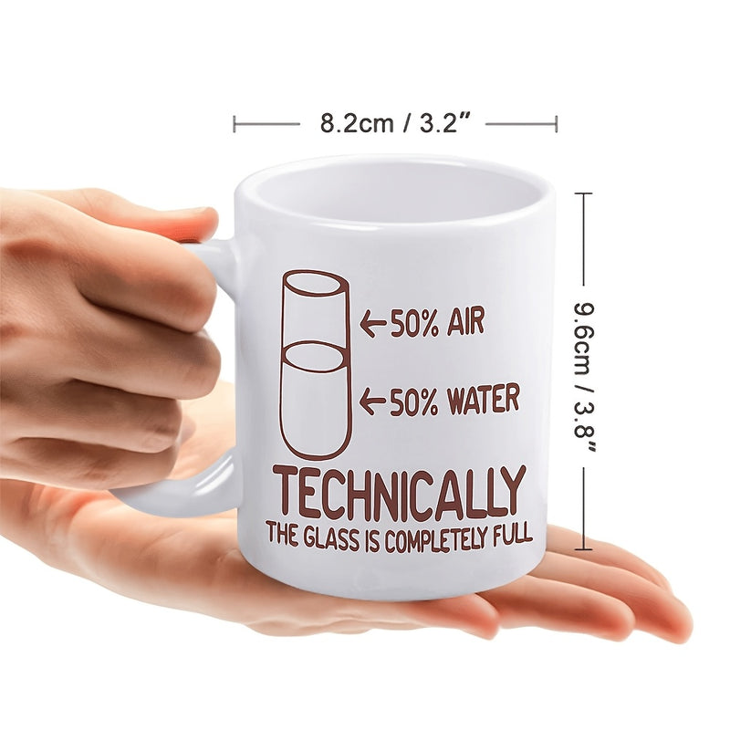 Tailorly White Ceramic 11 oz Mug - 1pc keepsake design reusable drinkware elegant glass air mug 11 ounce non drip design for hot cold beverages