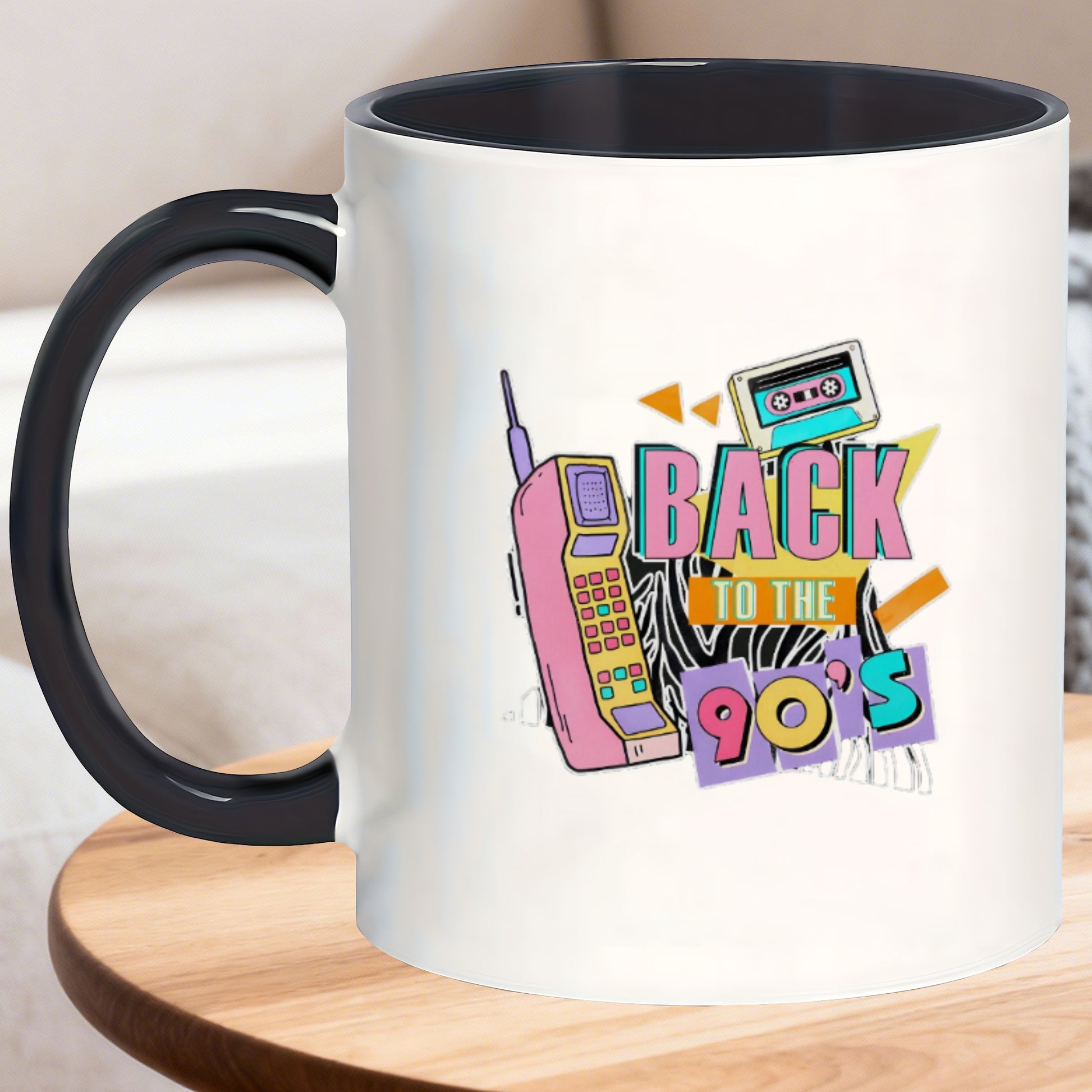Tailorly Black Accent 11 oz Mug - retro 90s themed graphics