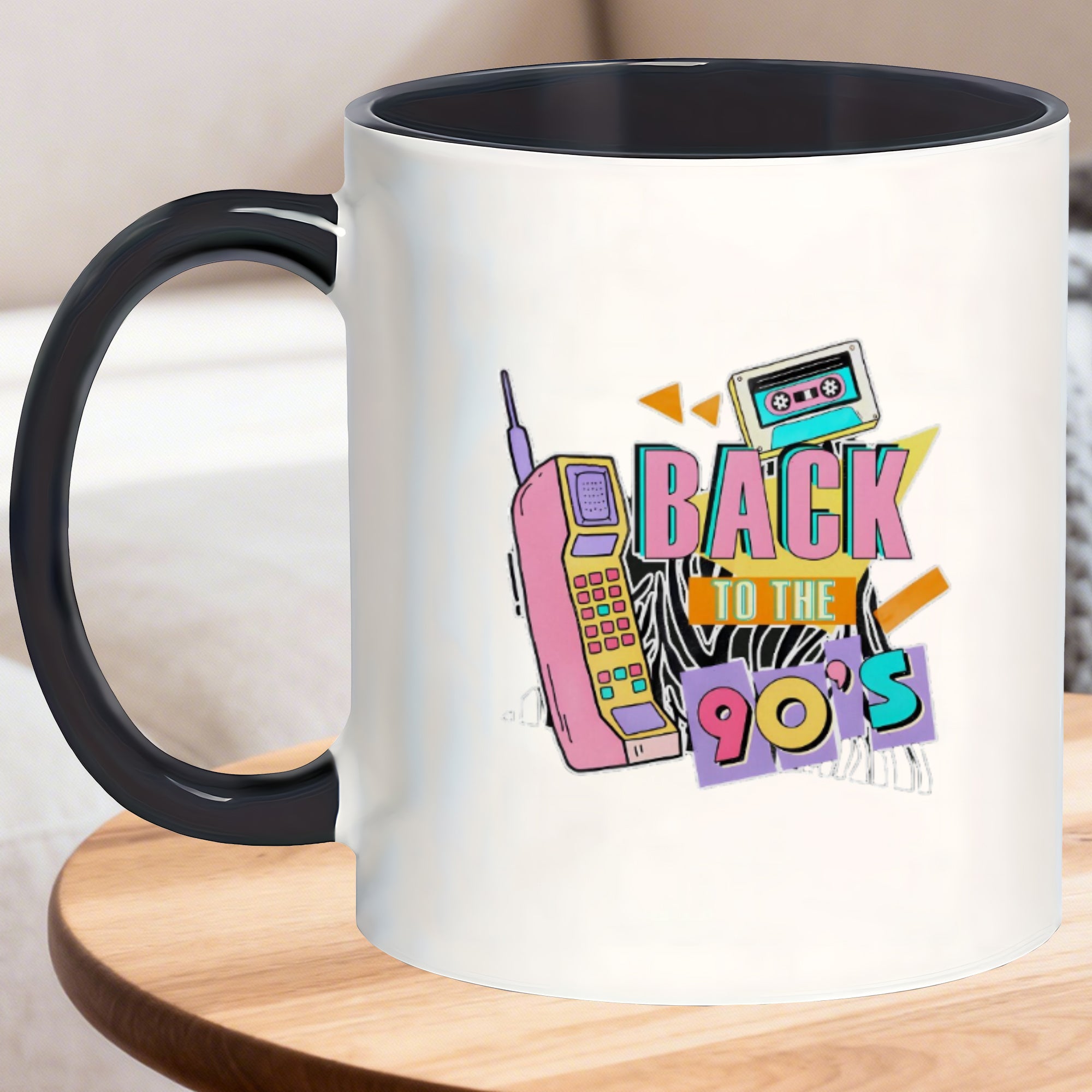 Tailorly Black Accent 11 oz Mug - retro 90s themed graphics