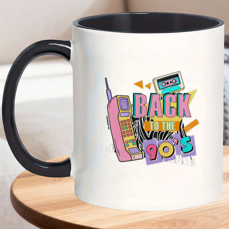 Tailorly Black Accent 11 oz Mug - retro 90s themed graphics