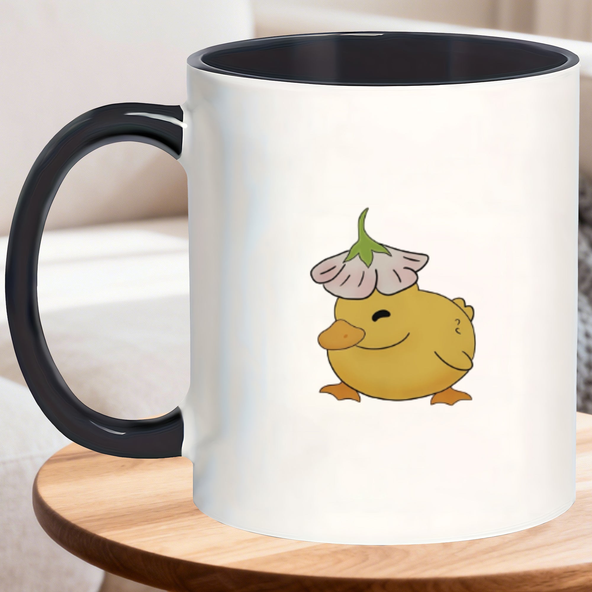 Tailorly Black Accent 11 oz Mug - yellow duck