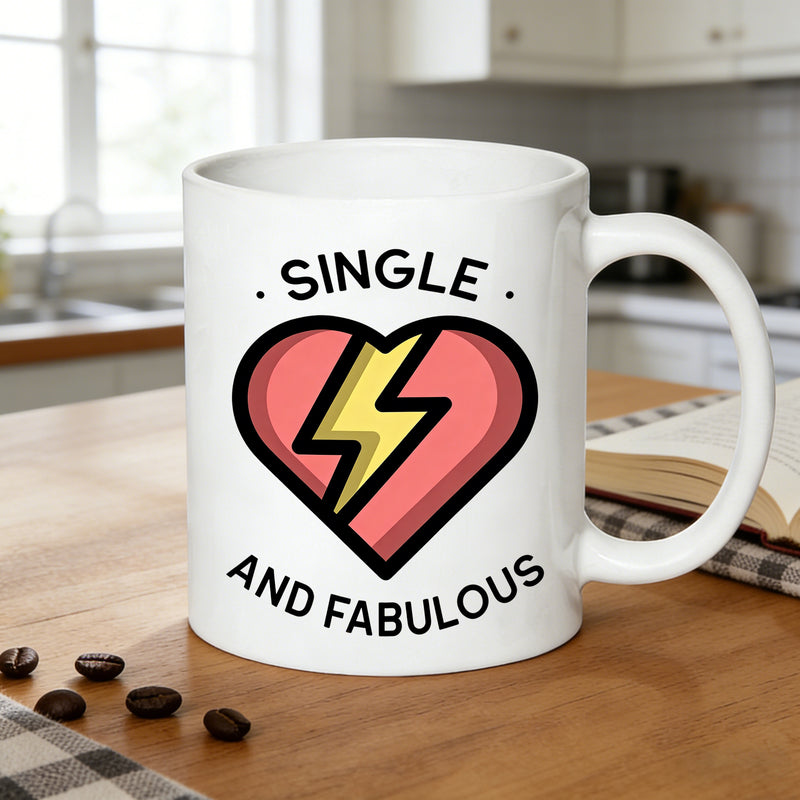 Tailorly White Ceramic 11 oz Mug - lightning design