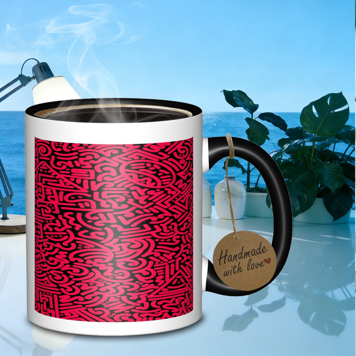 Tailorly Black Accent 11 oz Mug - shapes pattern