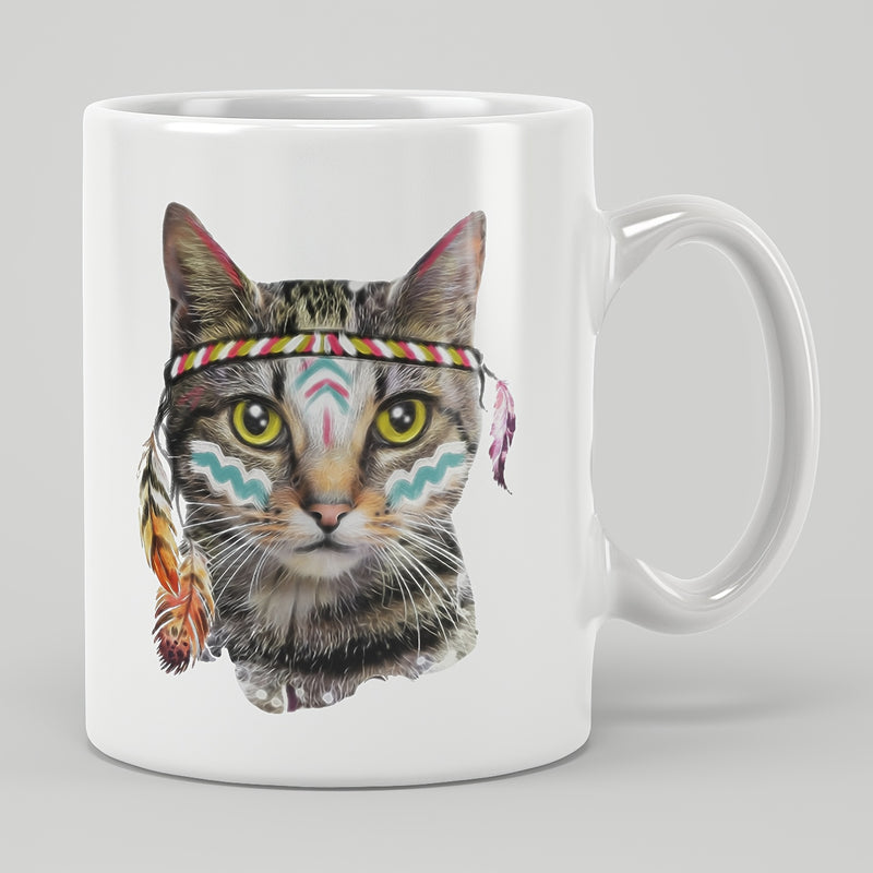 Tailorly White Ceramic 11 oz Mug - a single humorous cat design