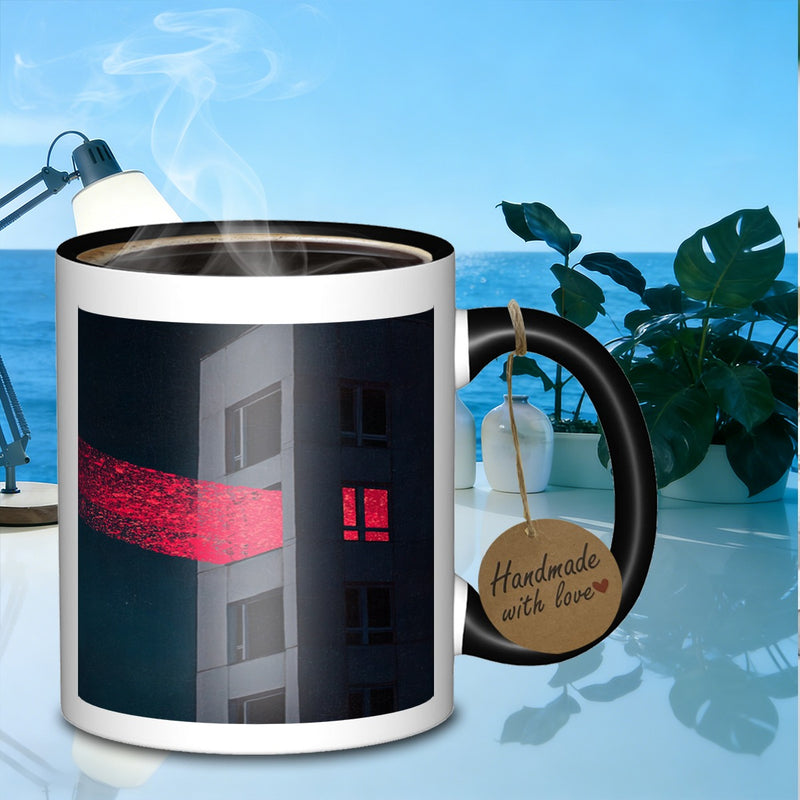 Tailorly Black Accent 11 oz Mug - christmas halloween thanksgiving themed design