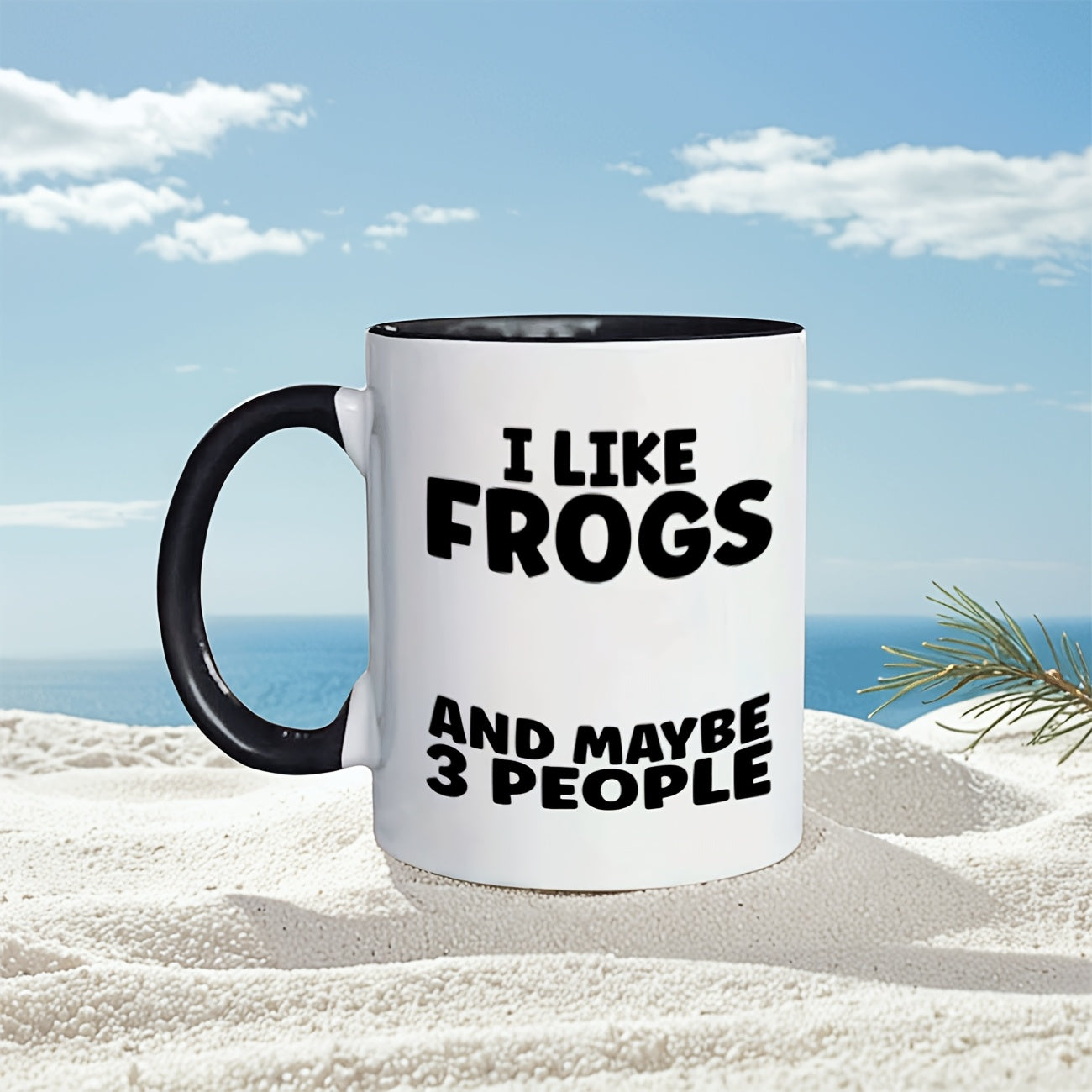 Tailorly Black Accent 11 oz Mug - Christmas Halloween Birthday