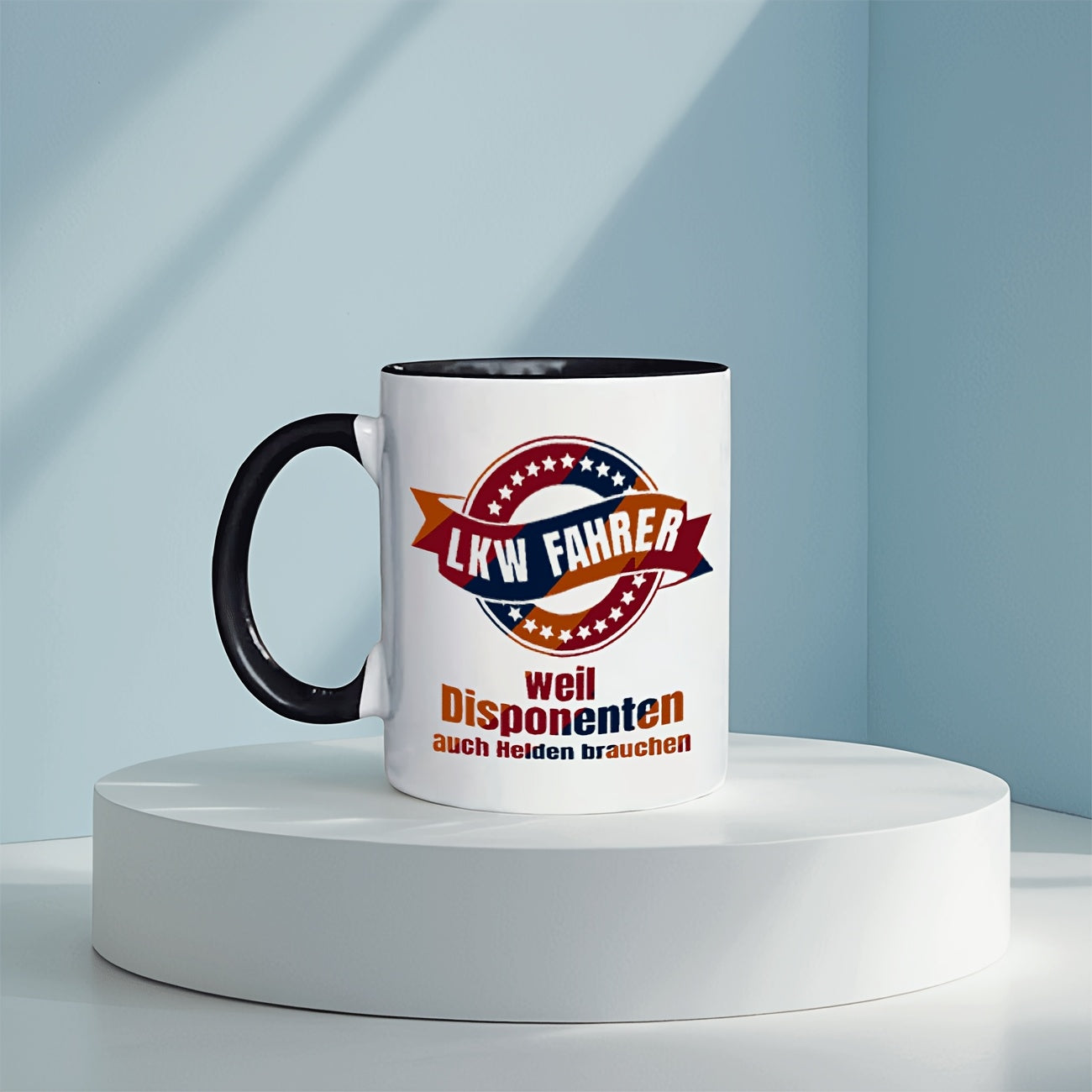 Tailorly Black Accent 11 oz Mug - stars ribbon