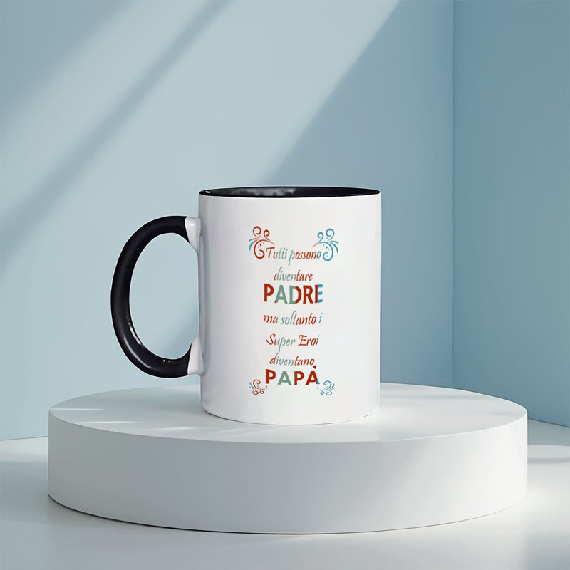 Tailorly Black Accent 11 oz Mug - 1pc italian humorous ceramic mug 11oz coffee cup for beverages ideal for restaurant and business perfect christmas and